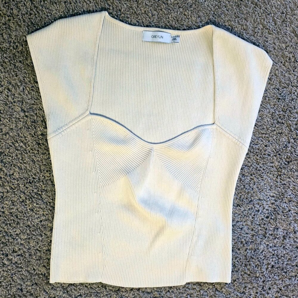 Greylin Glacie sweetheart neckline top